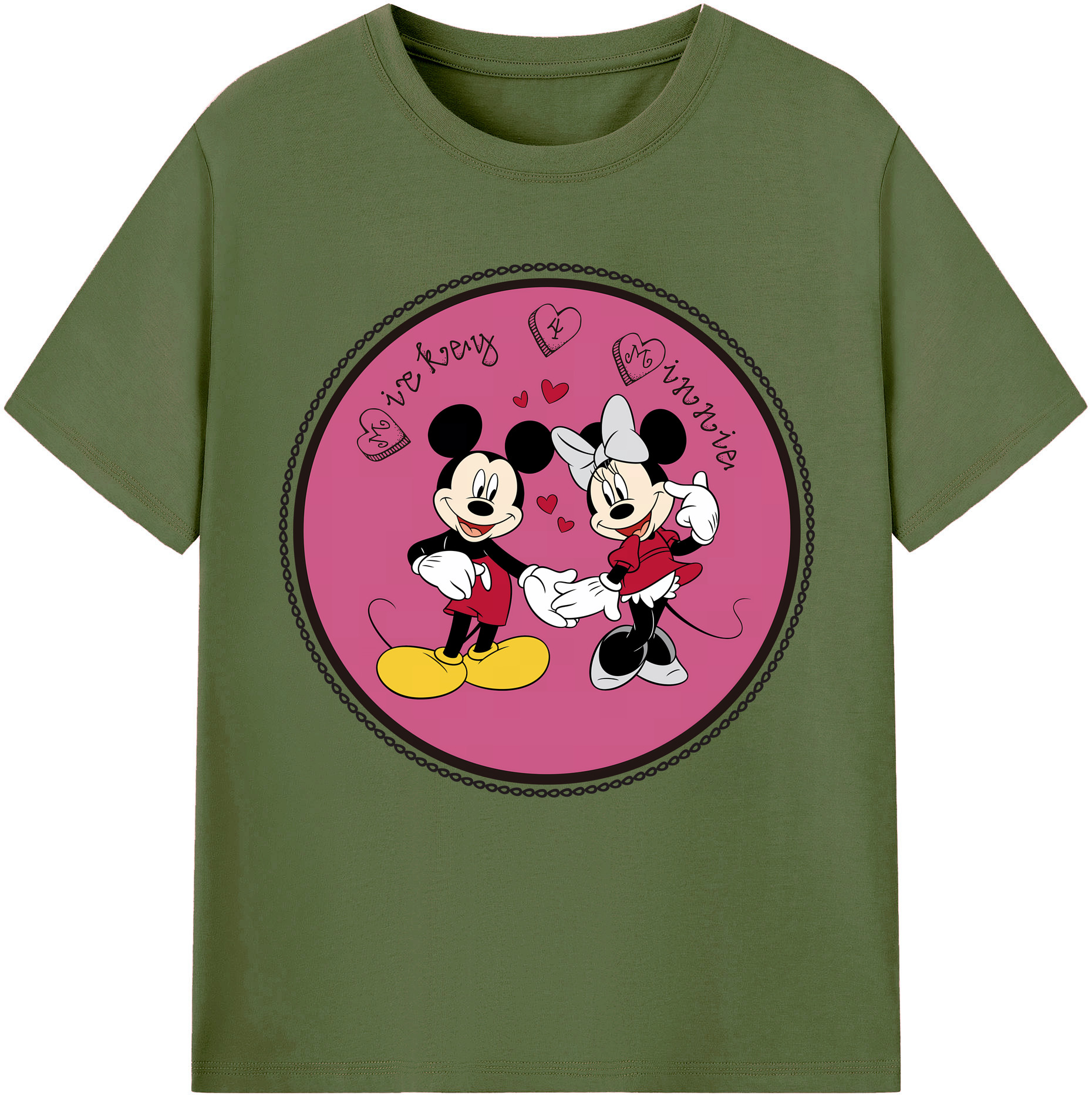（画像用） ミッキーマウス Mickey Mouse 綿100％半袖Tシャツ（フロントプリント）